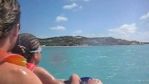 Cory and Reilly on the jet ski in Antigua