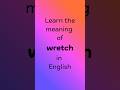 What does WRETCH mean in English? #englishvocabulary #frankenstein