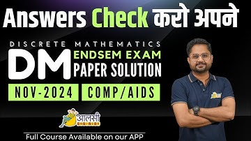 Discrete Math Nov 2024 Endsem Paper Complete Solution! COMP/AIDS Must-Watch! 🔥 Aalsi Engineer #SPPU