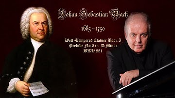 J.S. Bach - The Well-Tempered Clavier, Book I,Prelude No.6 in D Minor, BWV 851-D. Barenboim (HD)(HQ)