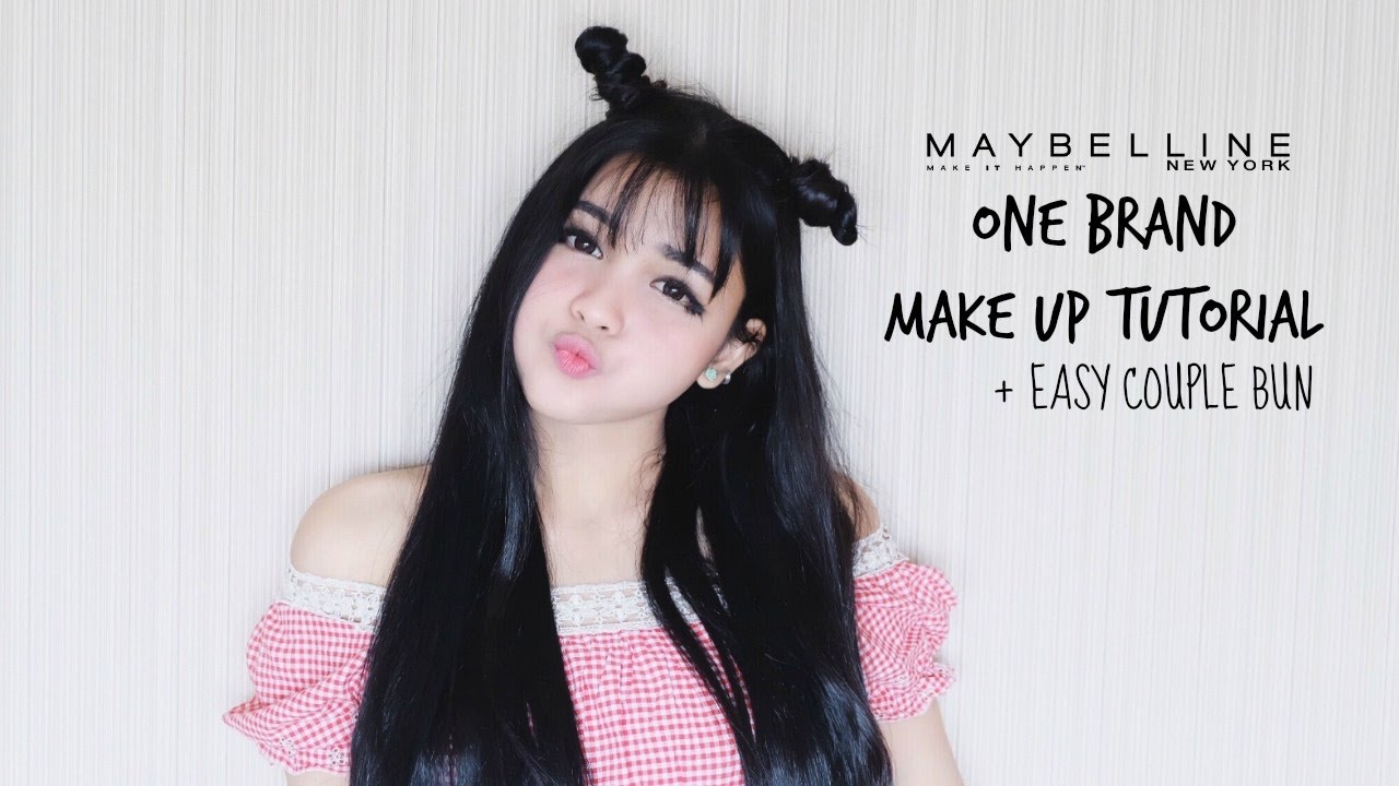 MAYBELLINE ONE BRAND MAKE UP TUTORIAL EASY COUPLE BUN Mendasuci