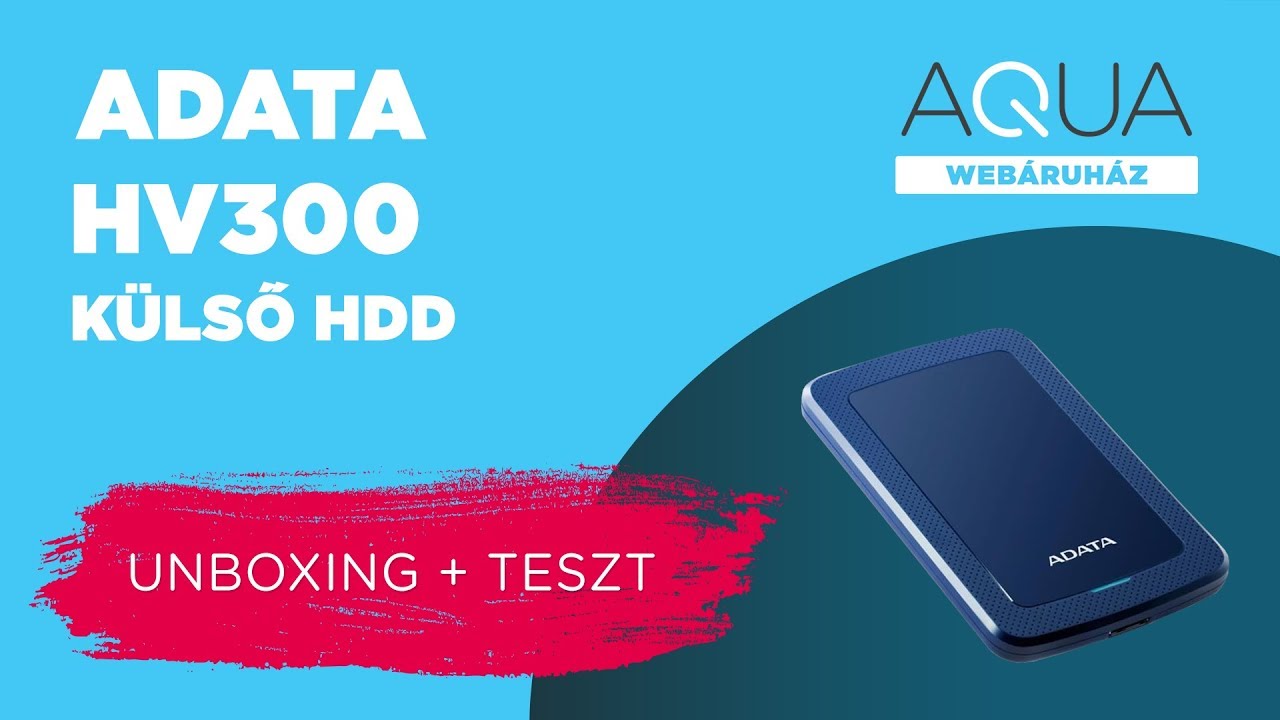 ADATA HV300 1TB külső HDD UNBOXING és TESZT - YouTube