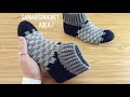 سليبر كروشيه لكلوك شتوى سهل وجميل للمبتدءين6 سنوات/Easy and beautiful crochet slippers for kids7 :6y