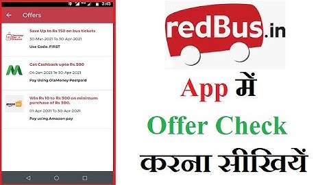 How To Check Offer And Cashback In RedBus App In Hindi | RedBus App Tutorials