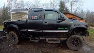 8.1 Vortec Cammed 496BBC Gmc 2500Hd with 5.13 Gears and Allison Hauling Heavy Wet Firewood on 37s!!