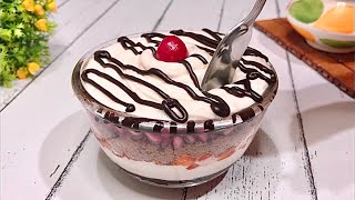Instant Fruit Dessert For Brunch | 3 Ingredient Fruit Cream Dessert Recipe | Pudding In 2 Minutes