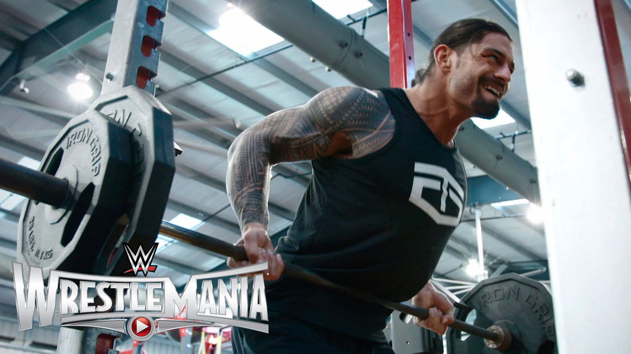 Roman Reigns' WrestleMania workout - YouTube