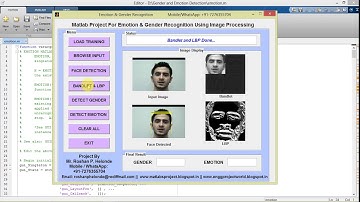 Face Emotion and Gender Recognition Using Image Processing Matlab Project Source Code IEEE Project