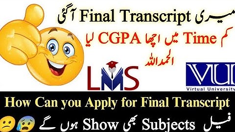Meri Final transcript a gai 🤫😍 || How to Apply for Vu Final Transcript / Result Card