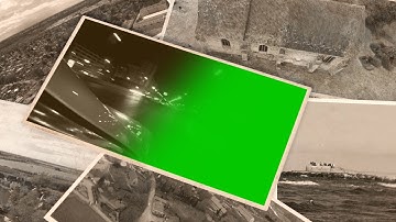 old pictures on a table video background with green screen placeholder -1 - free use