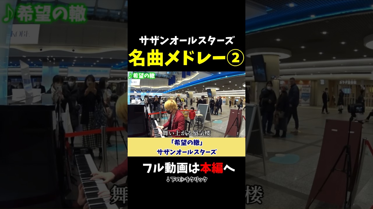 【ストリートピアノ】サザン名曲メドレー②《切り抜き》「希望の轍」サザンオールスターズ #ストリートピアノ #スミワタル