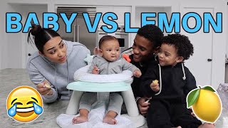 BABY VS LEMON!! *WHOEVER MAKES A FACE FIRST LOSES*