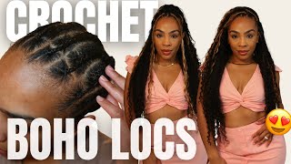 22 inch BOHO Braids with Human Hair Curls🔥 | Easy Crochet Install | Ywigs Hair