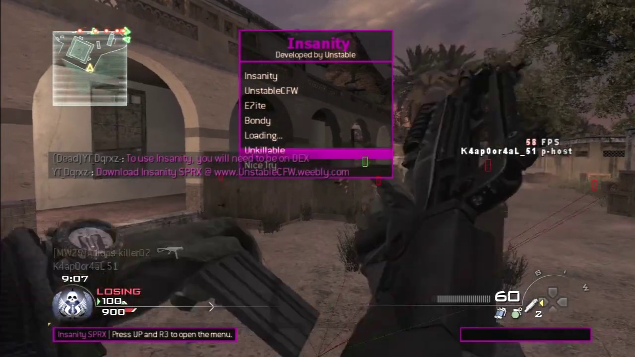 [PS3] [Mw2] [Free] [SPRX] Insanity V1 Mod Menu (Non-Host Menu) - YouTube