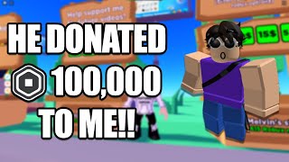 I was in a PLS DONATE game and i was donating robux but some noob roblox  moderator had to ban me for saying I gave u 2 robux i srs hate this