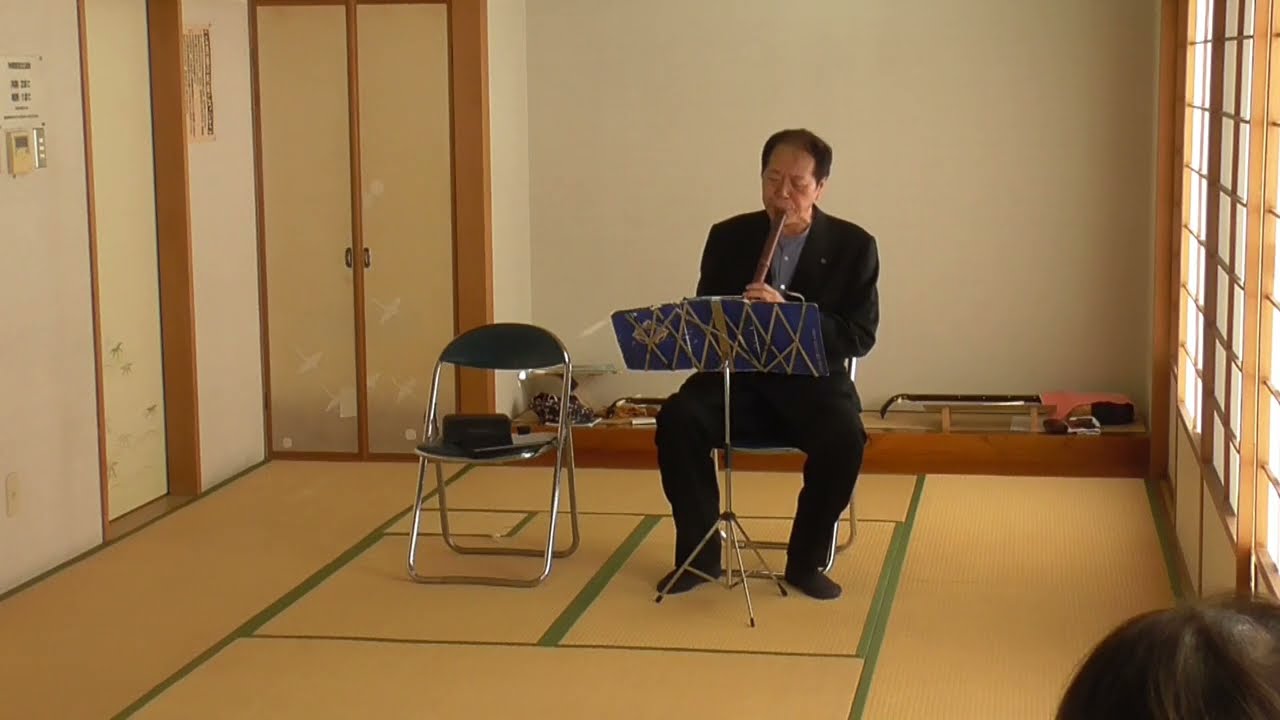 峰の月（都山流尺八本曲です） - YouTube