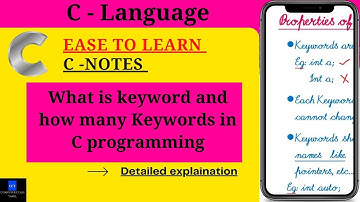 Keywords in C Programming |  What is keyword and how many Keywords in C programming