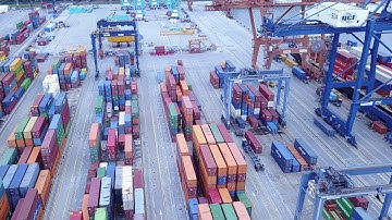 Drone Video of Gdynia Container Port (4K)