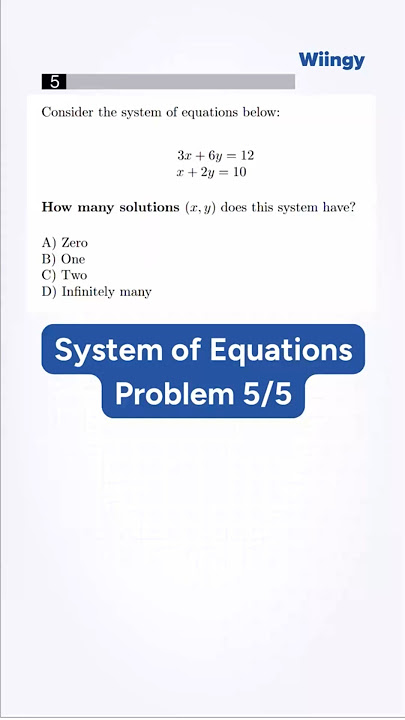 SAT Math System Of Equations Drill: Problem 5/5 #shorts #satprep #satmath