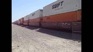 Long BNSF Westbound ( Double Stack ) Freight Train - Corona, CA 8/8/2016
