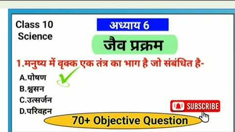 जैव प्रक्रम Objective Question Class 10 ||Chapter 6 jaiv prakram MCQ ||#viral video 