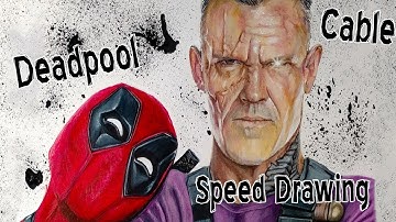 Deadpool and Cable (Josh Brolin) from Deadpool 2 - Speed Drawing