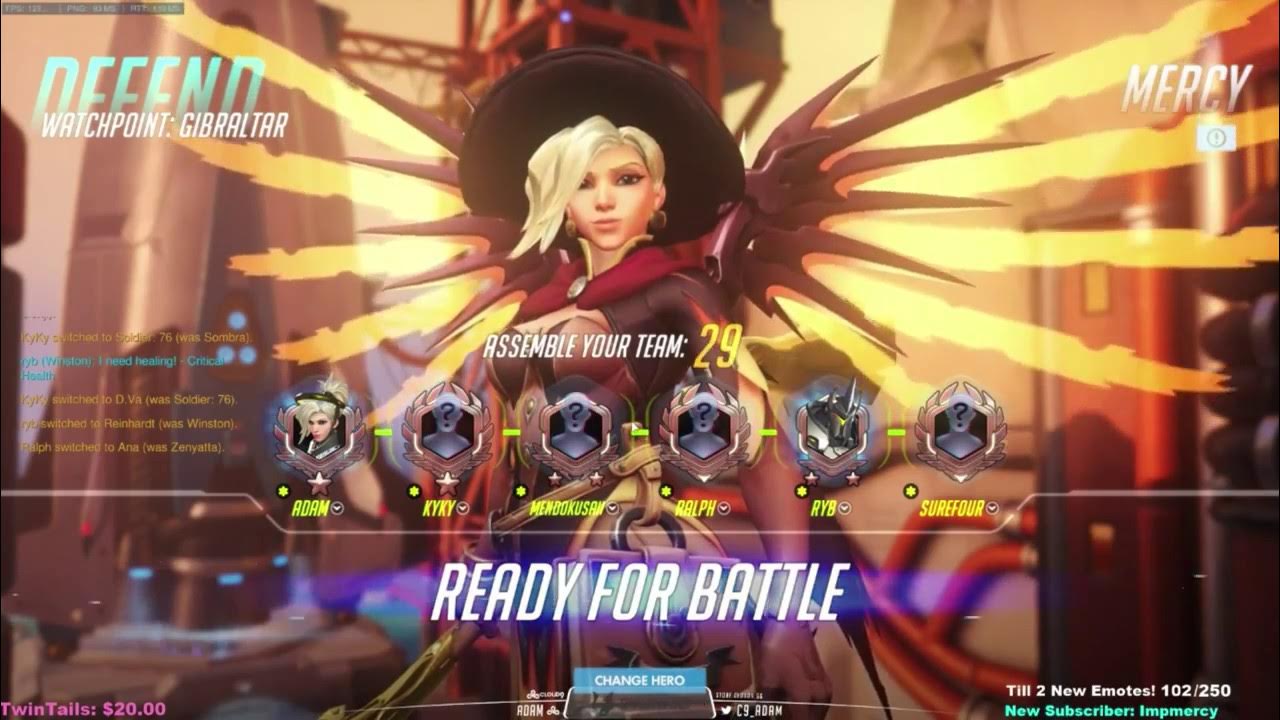 Overwatch C9 Adam As Mercy With Whole C9 Squad YouTube