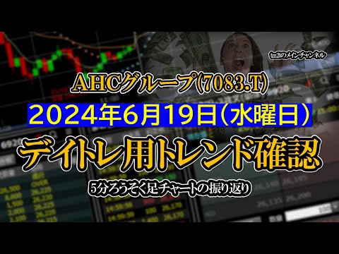 2024-06-19 ：ＡＨＣグループ(7083.T)　5分ろうそく足株価チャート