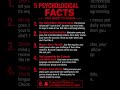 5 PSYCHOLOGICAL FACTS YOU SHOULD KNOW #darkpsychology #humannature #selfdiscipline #lifelessons