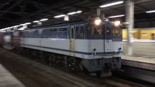 JR貨物　青色プレートのPF！　75レ　EF65-2095号機　JR貨物更新色 【本四備讃線（瀬戸大橋線） 児島駅構内】