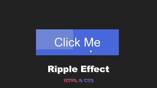 Волновой эффект для кнопки HTML & CSS || Ripple Effect HTML & CSS step by step