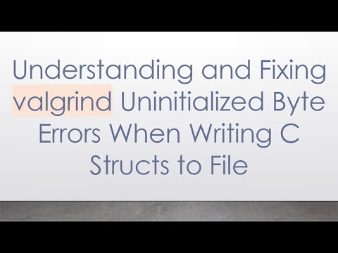 Understanding and Fixing valgrind Uninitialized Byte Errors When Writing C Structs to File