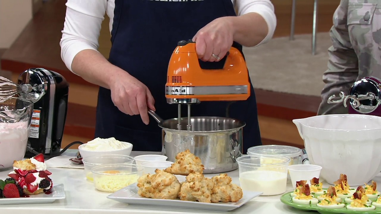 KitchenAid 7-speed Digital Hand Mixer with Dough Hooks on QVC