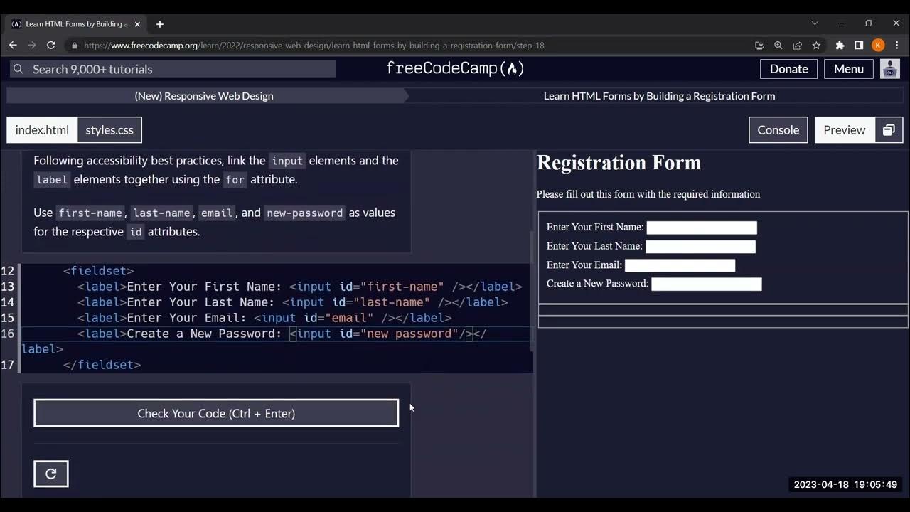 Learn HTML Forms By Building Registration Form-2 - YouTube