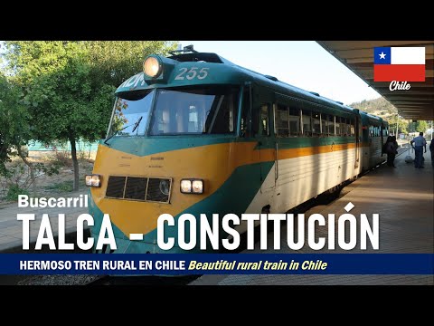 Поездка на автобусе TALCA CONSTITUCION BUSCARRIL, красивый сельский поезд в Чили