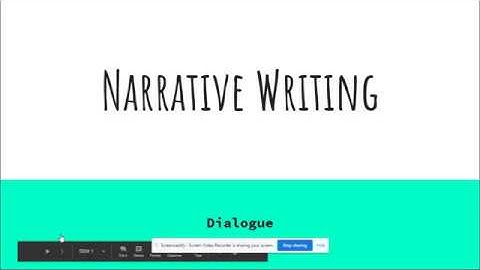 Narrative Writing- Dialogue and Assignment #14