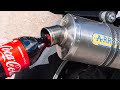 POURING COCA COLA IN A MOTORCYCLE EXHAUST