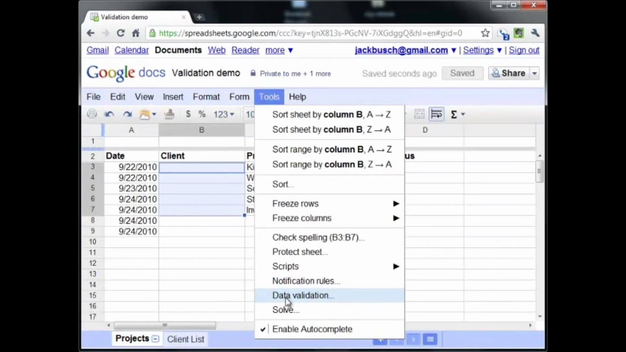 Google Docs Spreadsheet Data Validation Review YouTube Google Docs Spreadsheet Data Validation Review YouTube