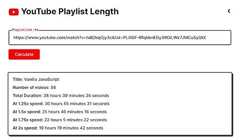 Node.js React.js Youtube API Project to Find Playlist Length & Time Calculator Deployed to Heroku