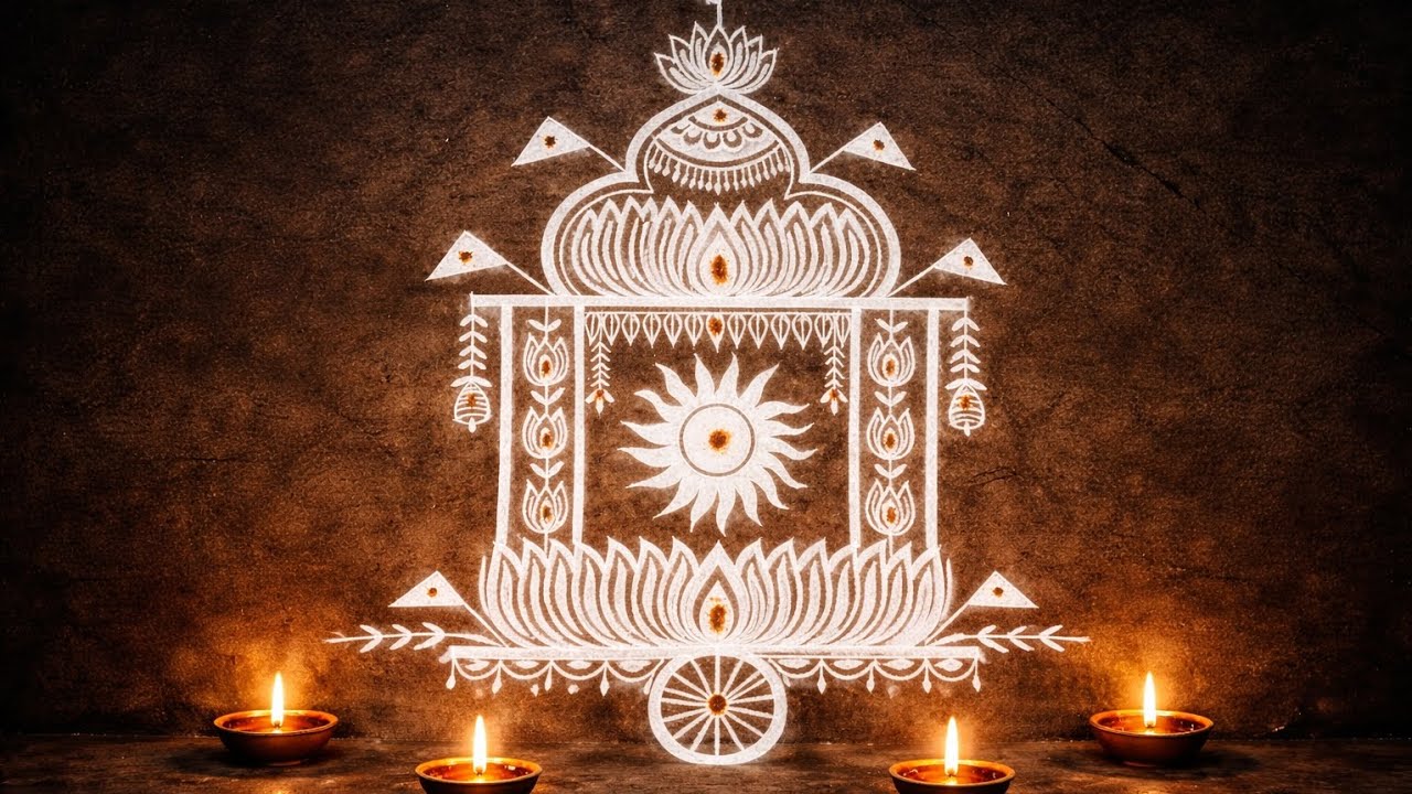 Radhasapthami Special Surya Ratham Muggu 🌞 Traditional Festival Kolam Design