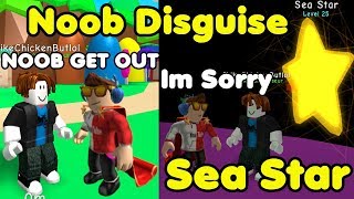 Noob Disguise With Sea Star Secret Pet! Everyone Shocked! Trolling - Bubble Gum Simulator