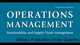 Production Order Quantity Model