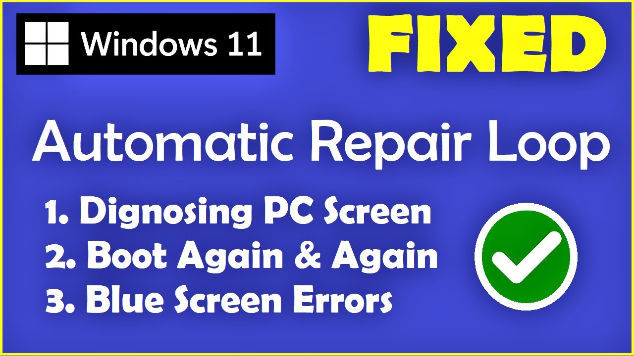 Automatic repair windows. Automatic preparing Windows.