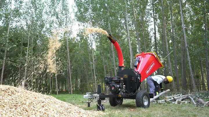 Demonstration of 5 inch DUCAR 420cc Engine Powered Disc Wood Chipper P4205