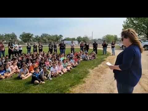 Arbor Day Ceremony at La Junta Primary School with Mayor Joe Ayala. Tree Dedication for Amy Headlee.