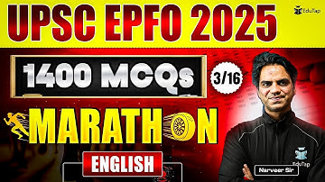 UPSC EPFO English Marathon 2025 | UPSC EPFO MCQs | UPSC EPFO EO AO APFC Most Important Questions