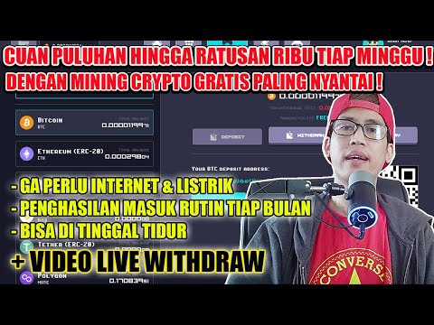 CARA MENGHASILKAN UANG DARI INTERNET DENGAN MINING CRYPTO GRATIS TANPA PERLU INTERNET & LISTRIK