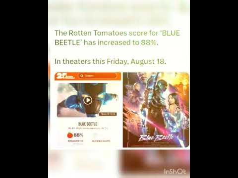 The Rotten Tomatoes score for 'BLUE BEETLE' has increased to 88