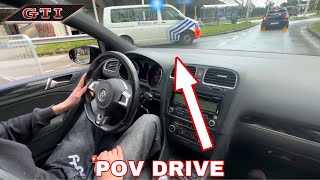 POV DRIVE WITH A GOLF MK6 GTI INSIDE OF A MEETING! ( POPS AND BANGS, LOUD EXHAUST! )  💥