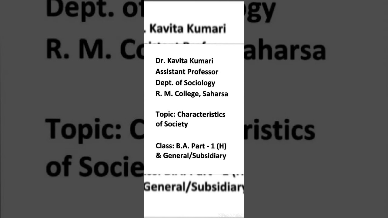 Society Its Characteristics YouTube